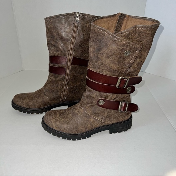 Brown Vegan Leather Women's Boots - Picture 1 of 5